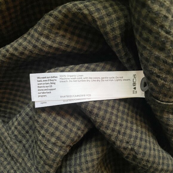 NEW Eileen Fisher Seaweed Linen Mandarin Collar Sleeveless Pleated Midi Dress - Picture 6 of 6